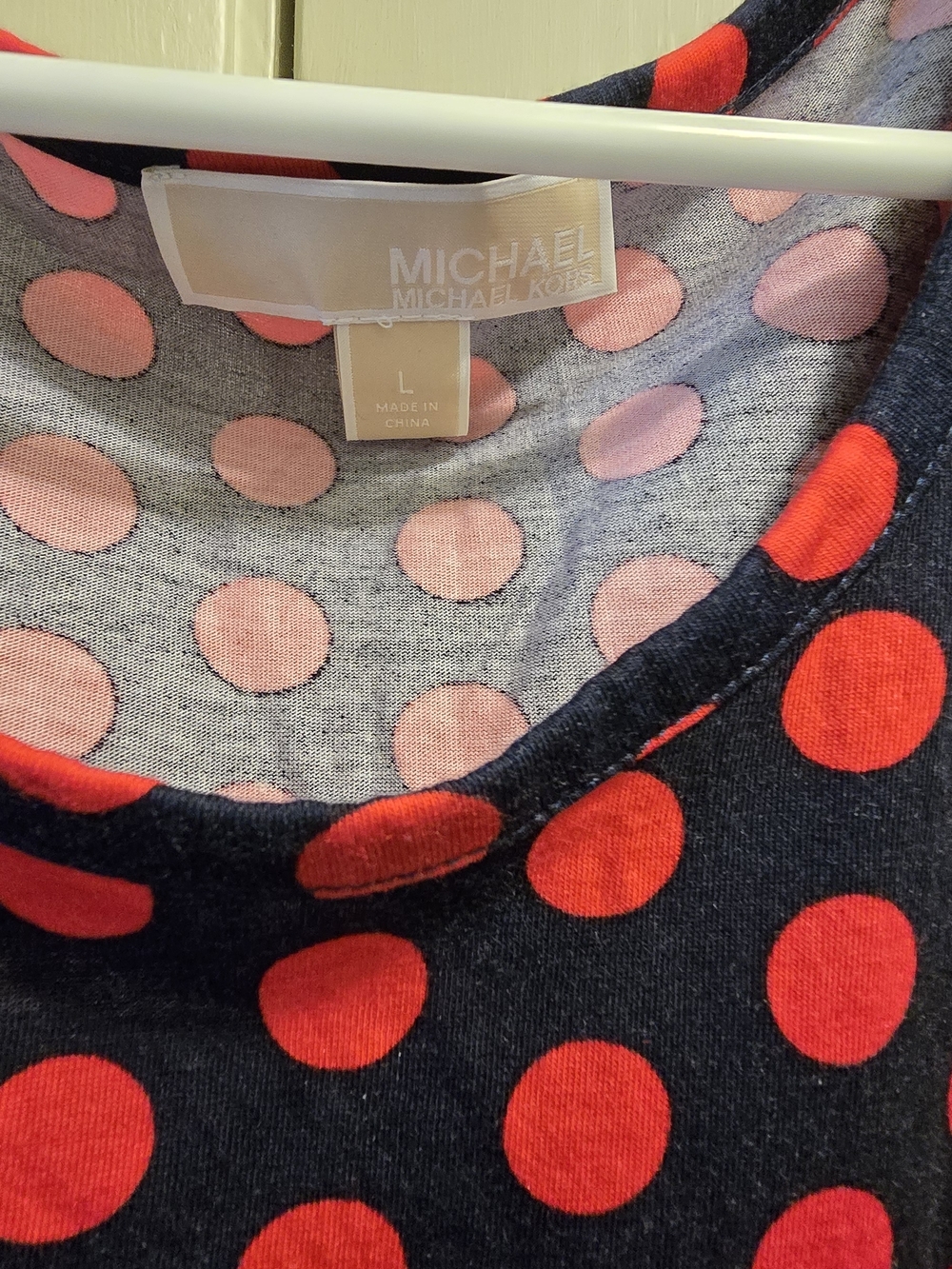 Michael Kors Polka Dot Large Knit Top - Red & Navy - Picture 4 of 6